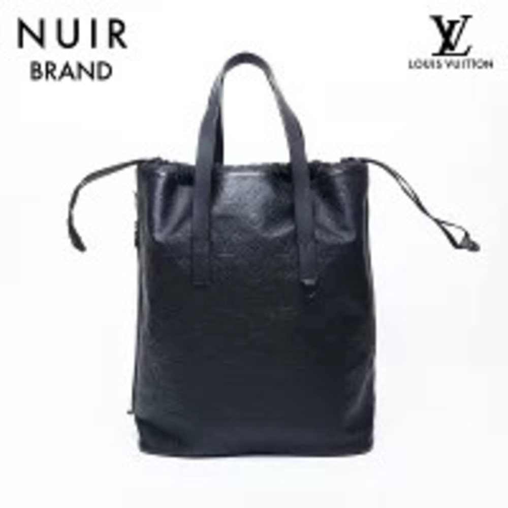 Louis Vuitton Helmet Bag Leather Monogram Tote Black